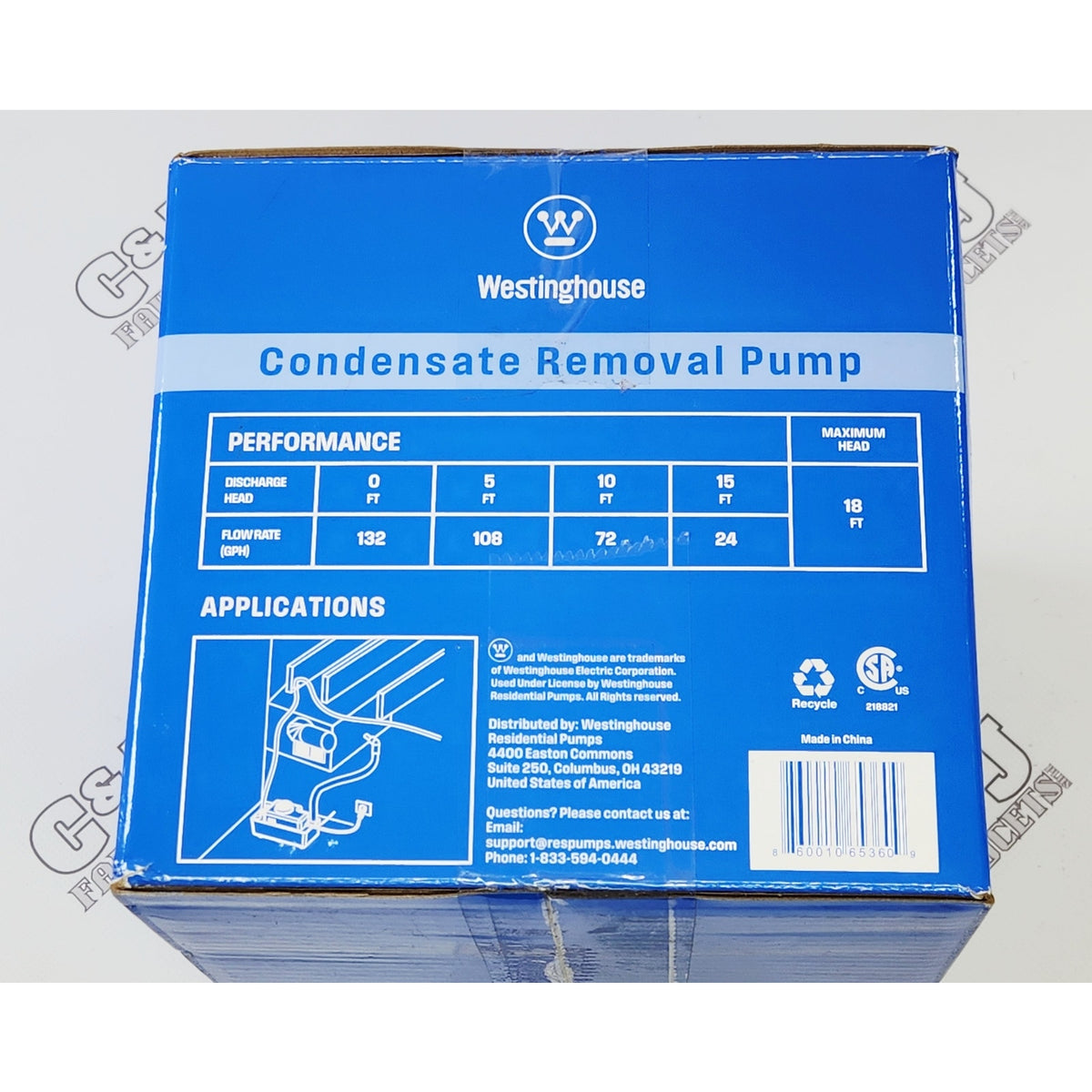 Westinghouse WHCP 1/20 HP 132 GPH HVAC Condensation Removal Pump Unit