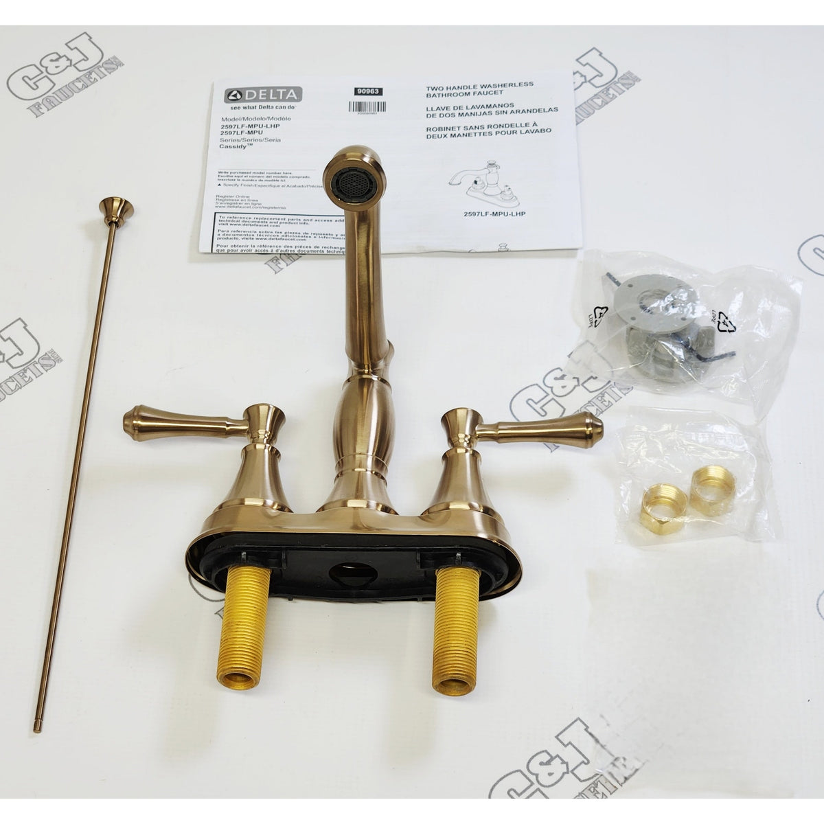 Delta 2597LF-CZMPU Cassidy 4" Centerset Bathroom Faucet - Champagne Bronze READ