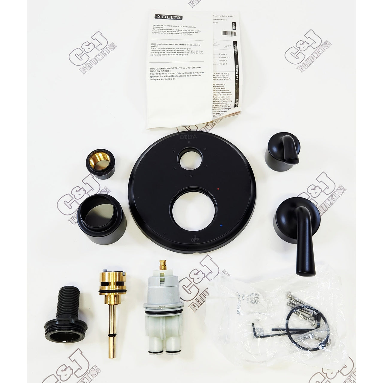 Delta T24933-BL Kayra 14 Series 6 Function Diverter Trim Only - Matte Black READ