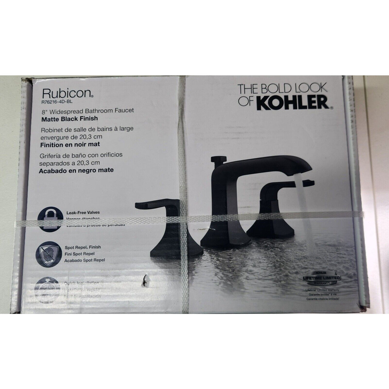 Kohler R76216-4D-BL Rubicon 8" Widespread Bathroom Faucet - Matte Black