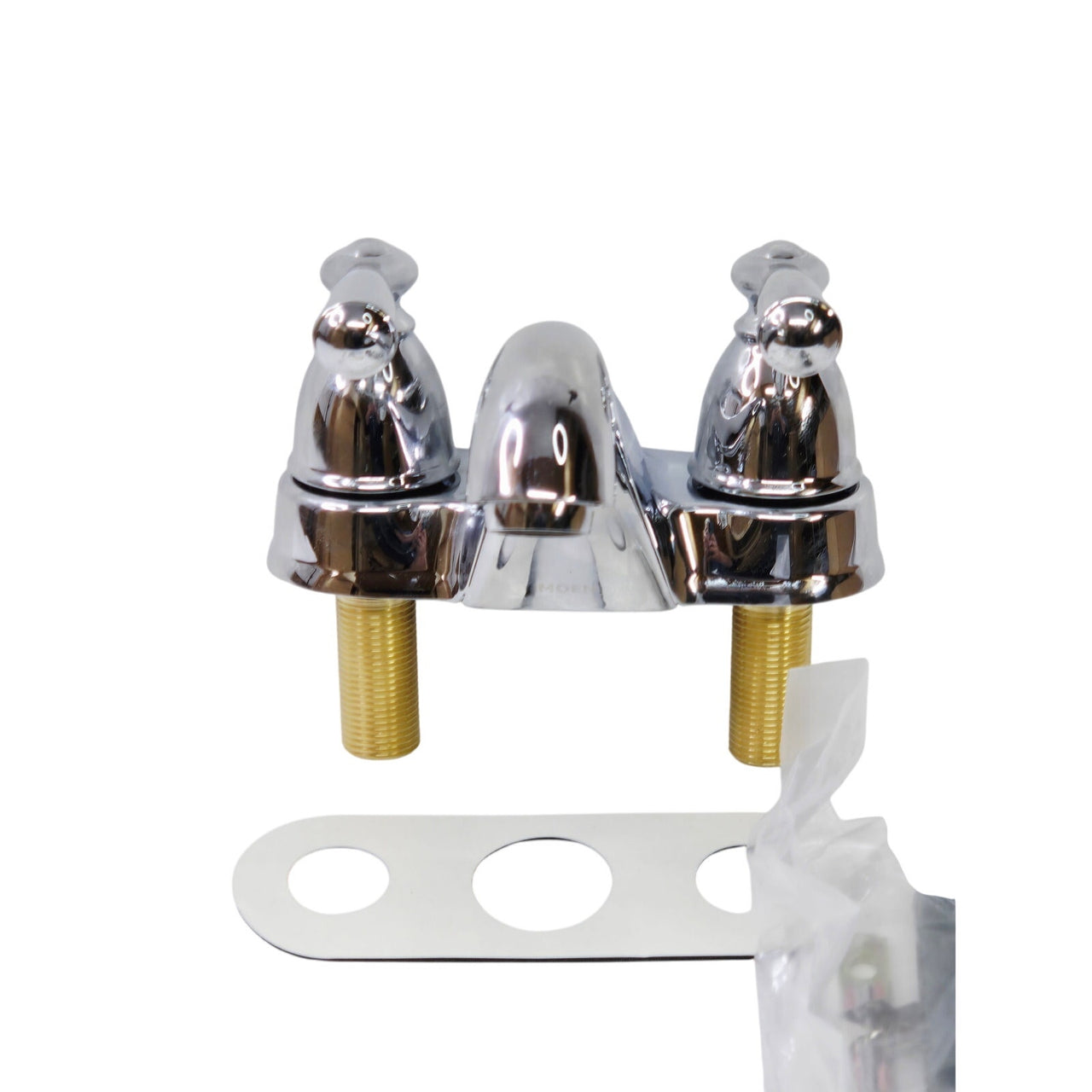 Moen WS84912 Banbury Two-Handle Low Arc Centerset Bathroom Faucet - Chrome