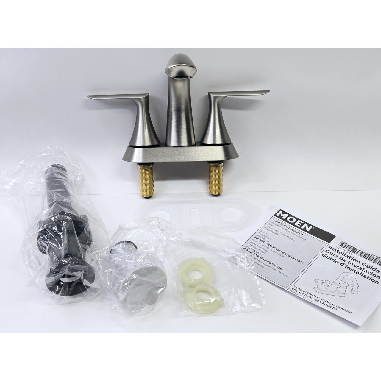 Moen 84515SRN Findlay 4 in. Centerset Bathroom Faucet - Spot Resist Brush Nickel