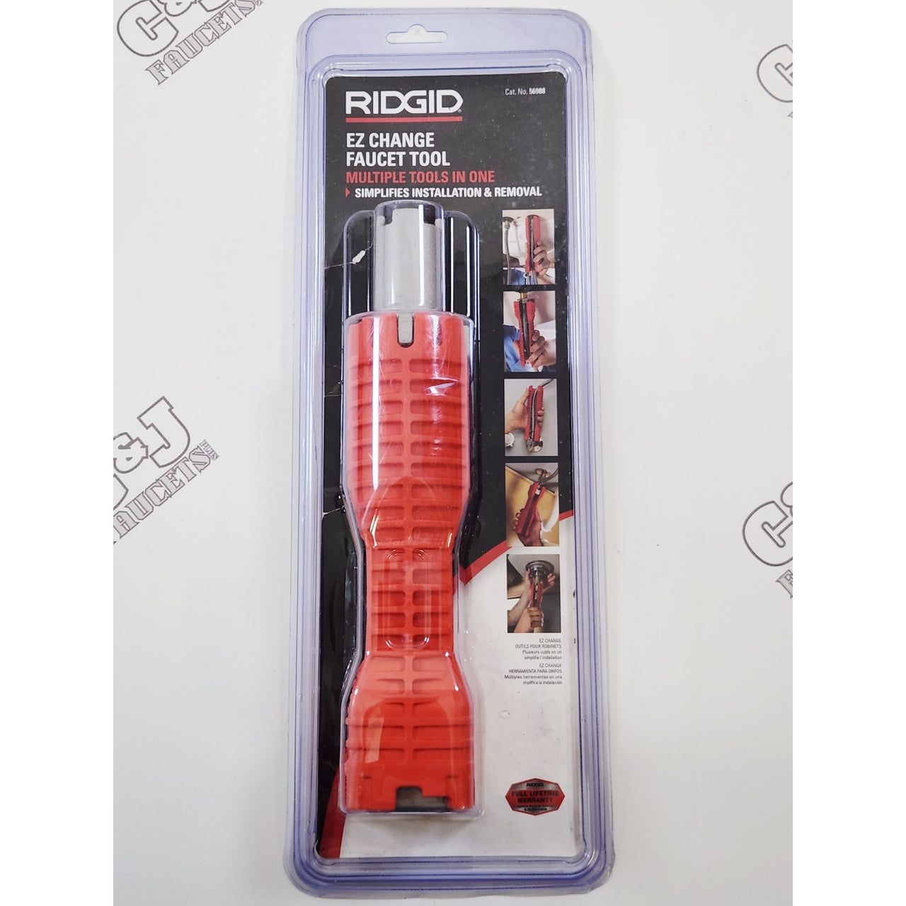 Ridgid 56988 EZ Change Sink Wrench Faucet Tool - Red