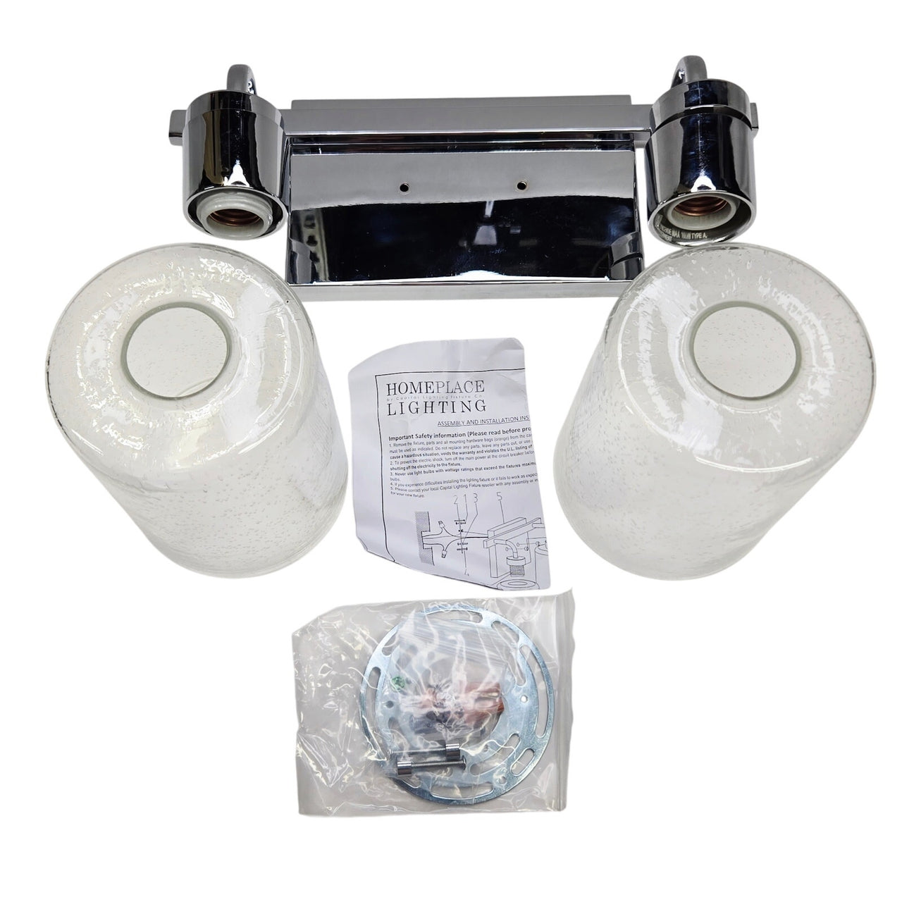 Capital Lighting 128521CH-449 Greyson 2 Light Bathroom Vanity Light -Chrome READ