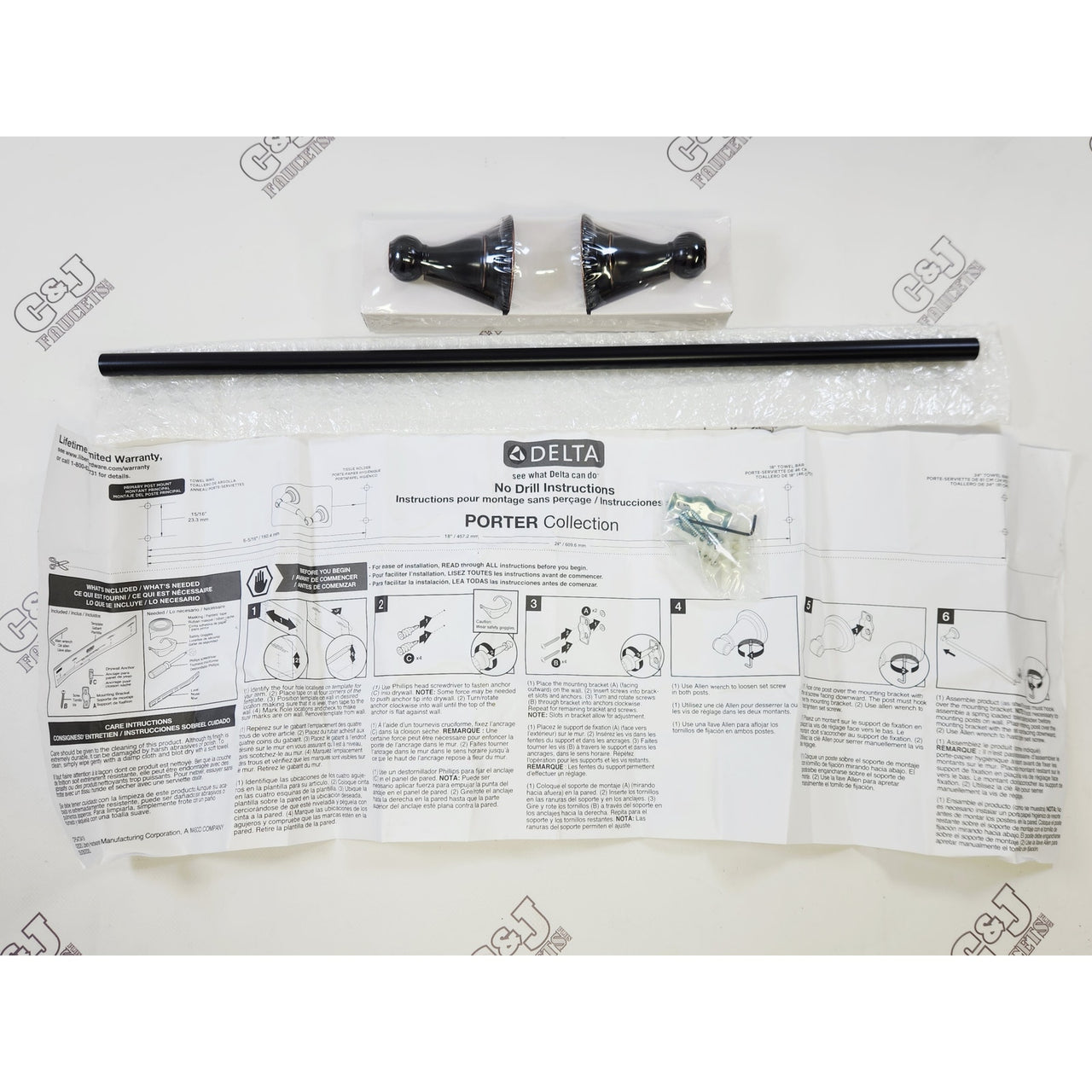 Delta 78424-OB1 Broderick 24" Bathroom Towel Bar - Oil Rubbed Bronze
