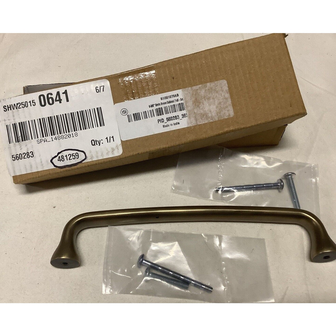 Signature Hardware 481259 Orvin 6-3/8 Inch Cabinet Pull - Antique Brass