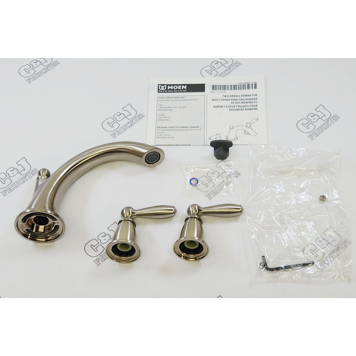 Moen T4943BN Brantford Deck Mounted Roman Tub Filler Trim - Brushed Nickel