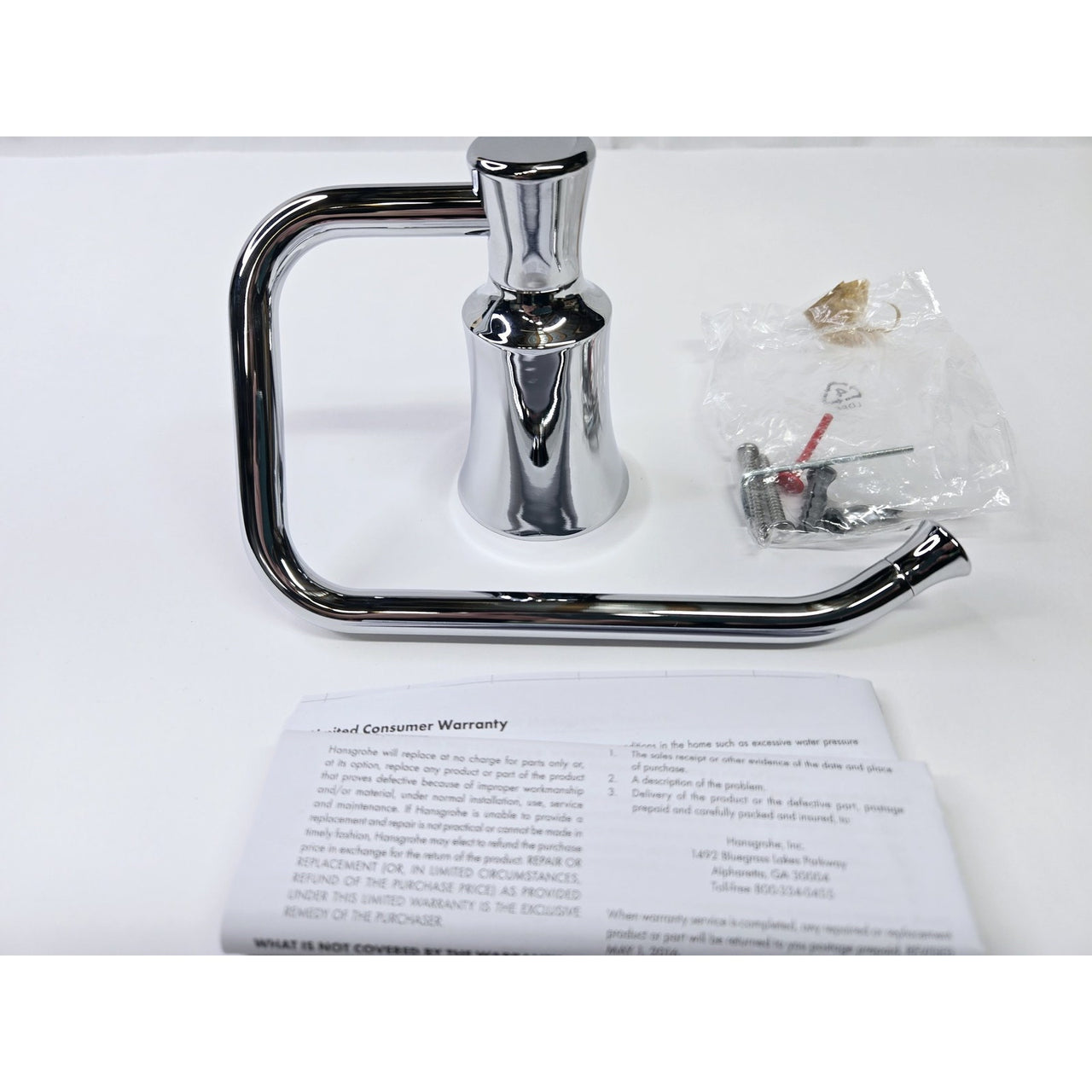 hansgrohe 04787000 Joleena Euro Bar Toilet Paper Holder - Chrome