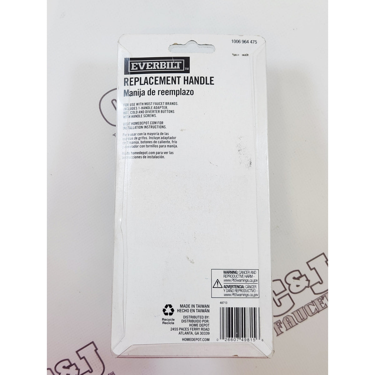 Everbilt 48713 Universal Faucet Lever Handle Replacement Kit - Chrome
