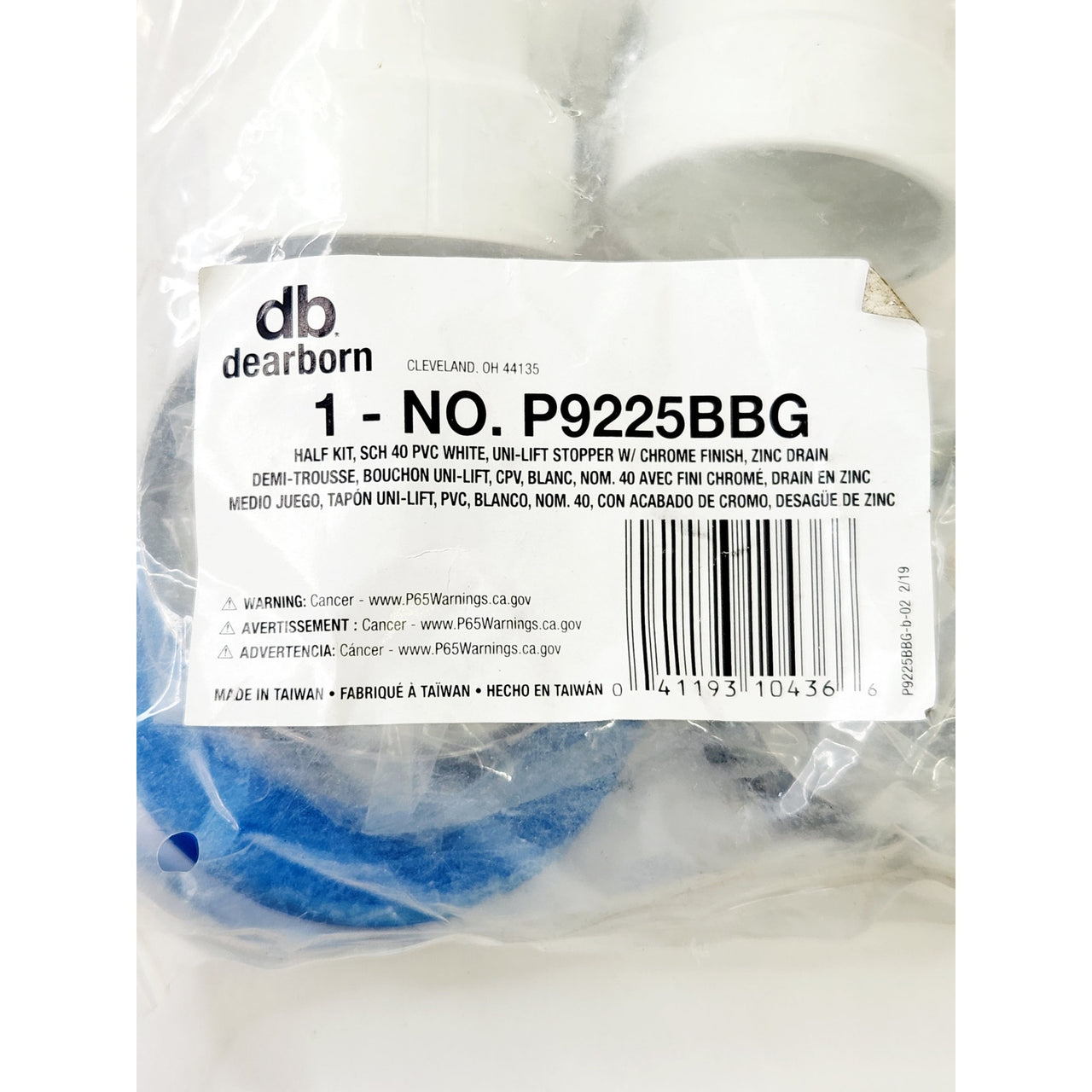 Oatey P9225BBG Schedule 40 PVC Bathtub Drain Waste and Overflow - Chrome Stopper