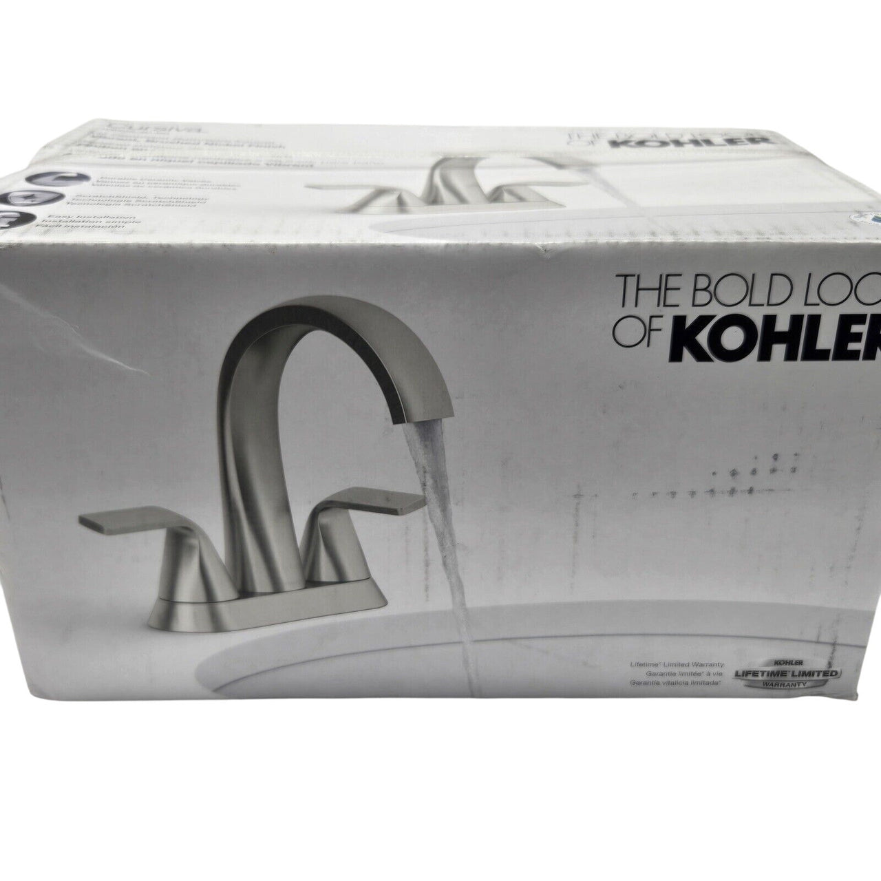 Kohler R30578-4D-BN Cursiva Centerset Bathroom Faucet - Vibrant Brushed Nickel