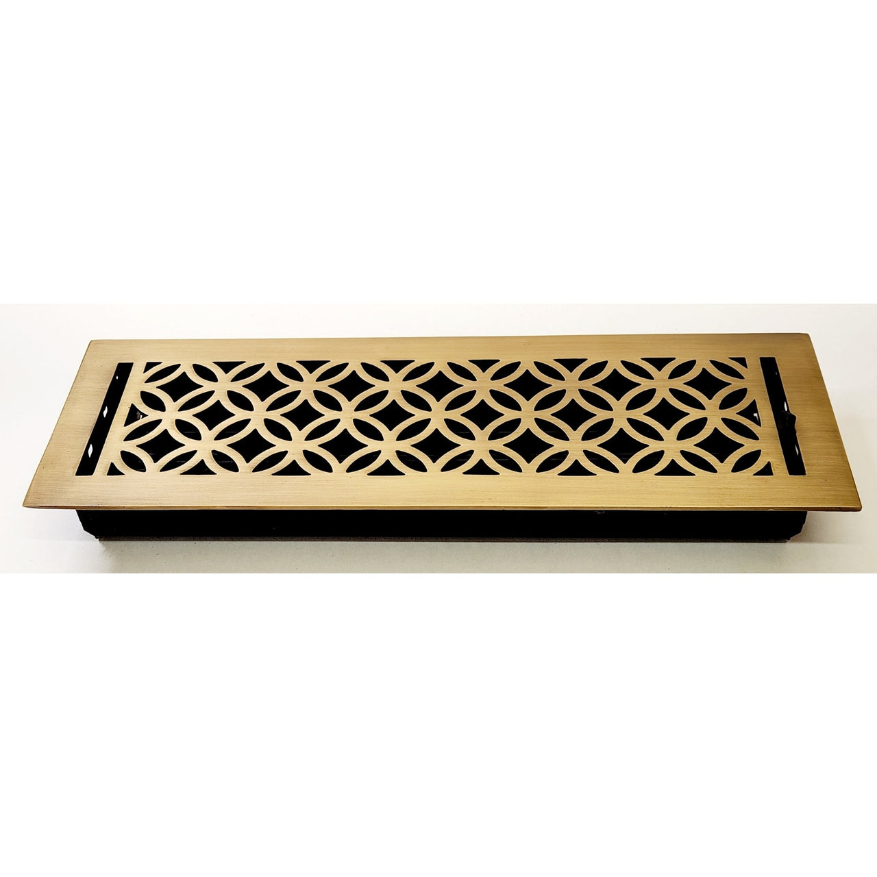 Signature Hardware 438272 Pasteur 4"x14" Brass Floor Register - Antique Brass