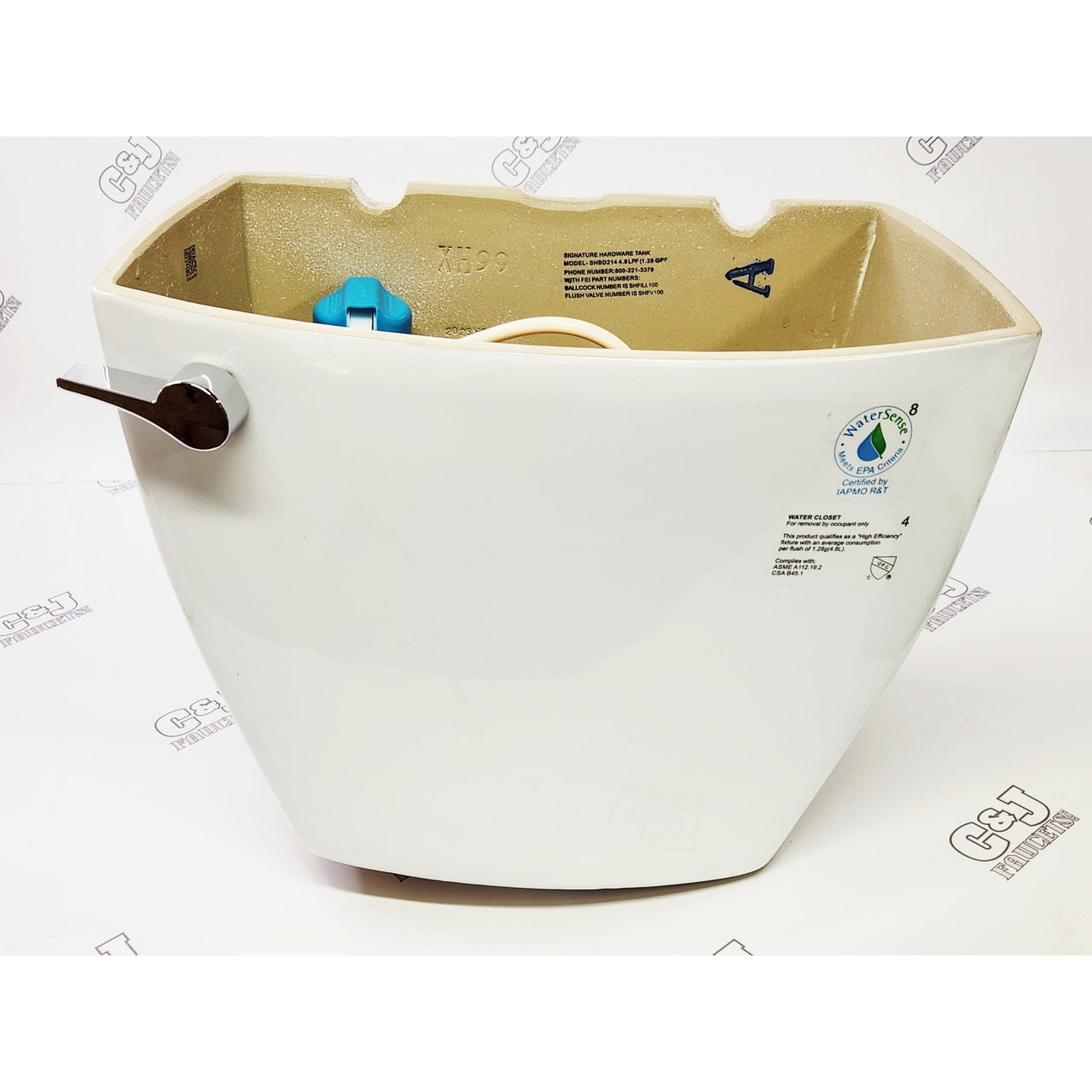 Signature Hardware SHBD214WH Bradenton 1.28 GPF Toilet Tank - White