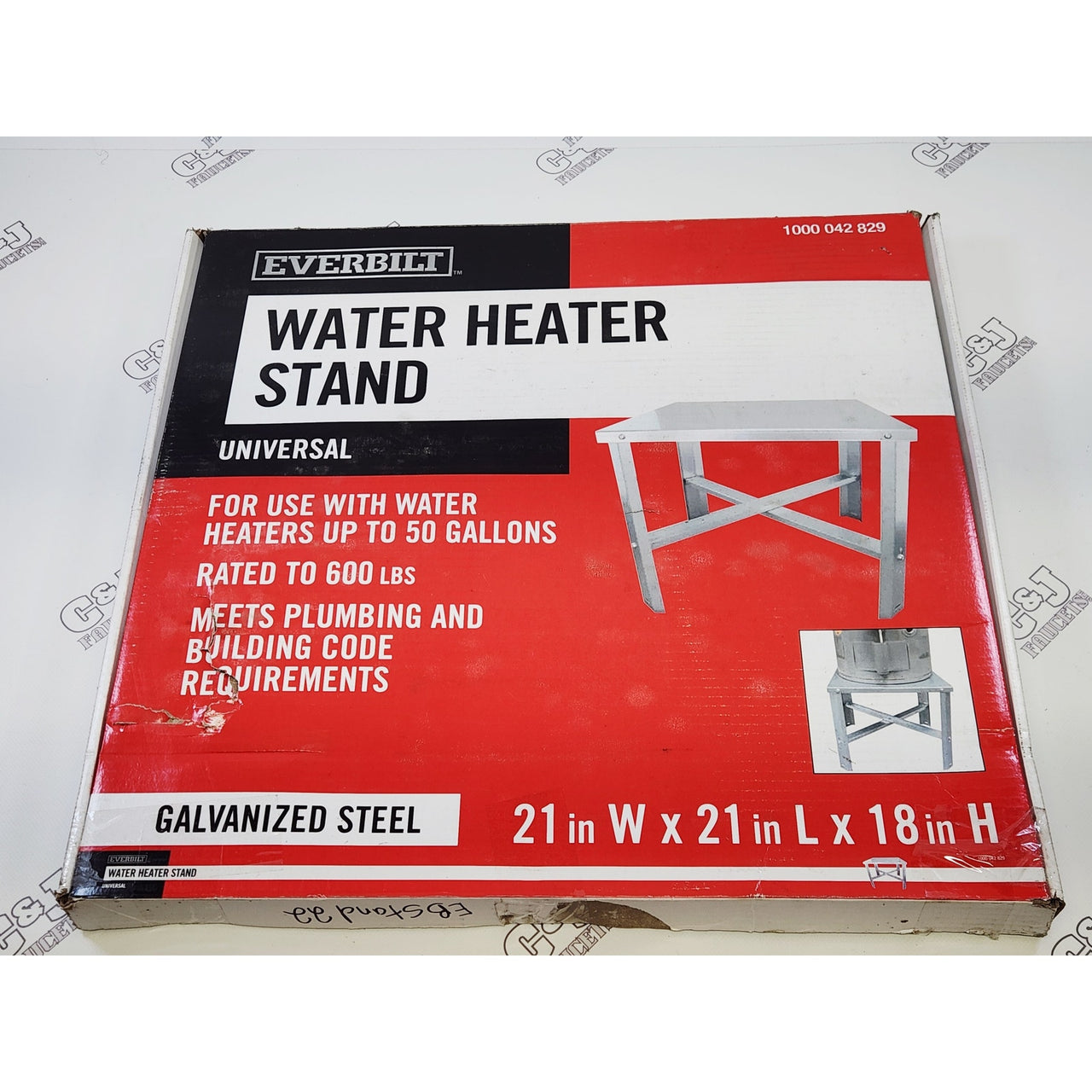 Everbilt EBSTAND22 21" x 21" Water Heater Stand - Galvanized Steel