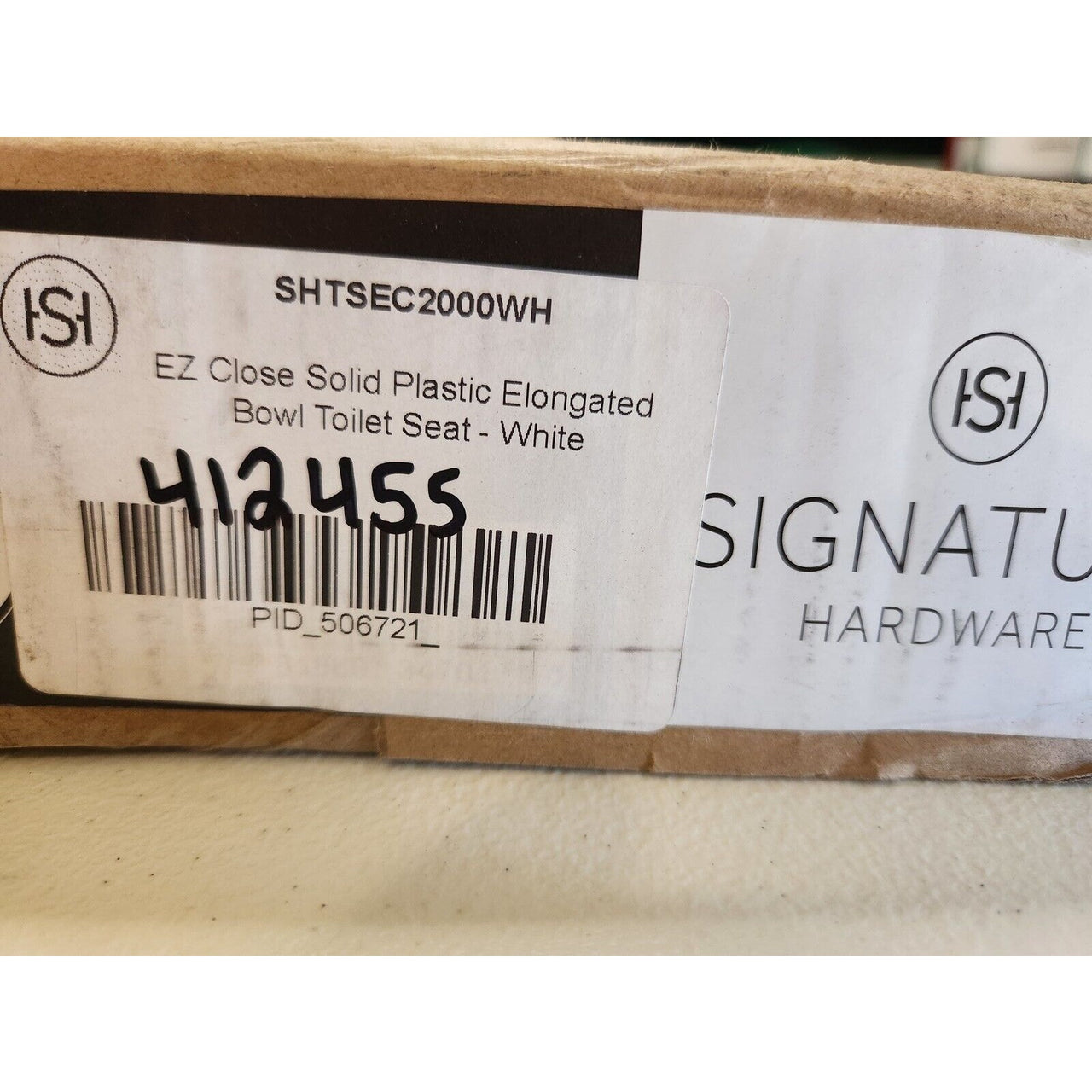 Signature Hardware 412455 EZ Close Plastic Elongated Bowl Toilet Seat - White