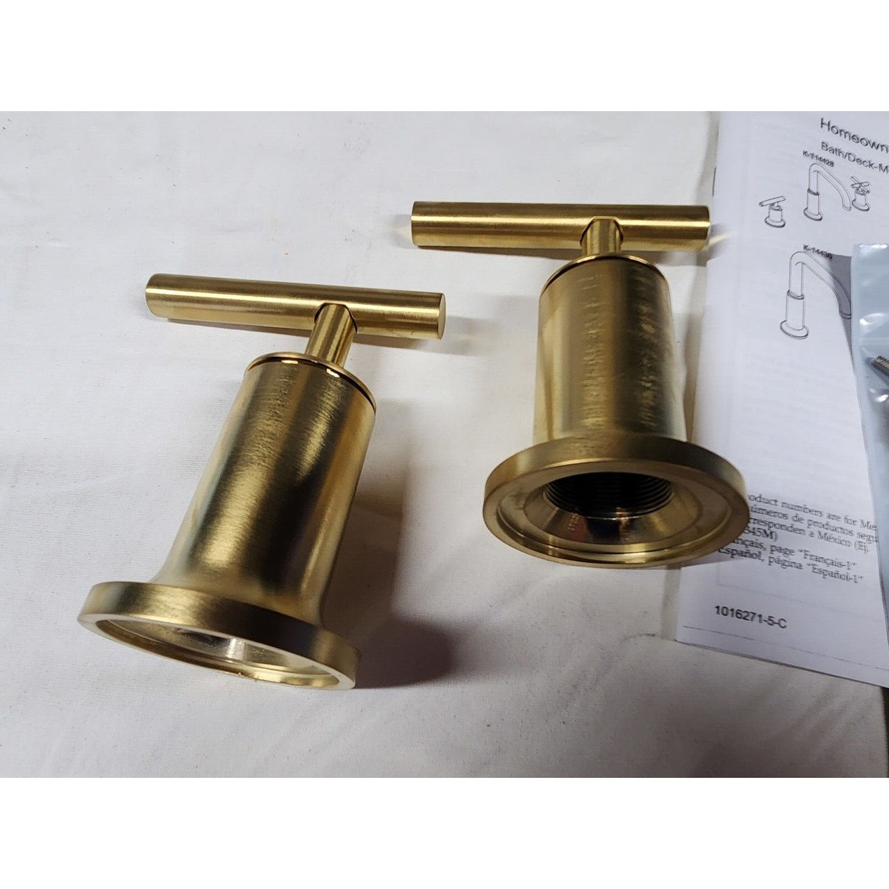 Kohler T14429-4-2MB Purist Bath Trim, Handles Only-Vibrant Brushed Moderne Brass