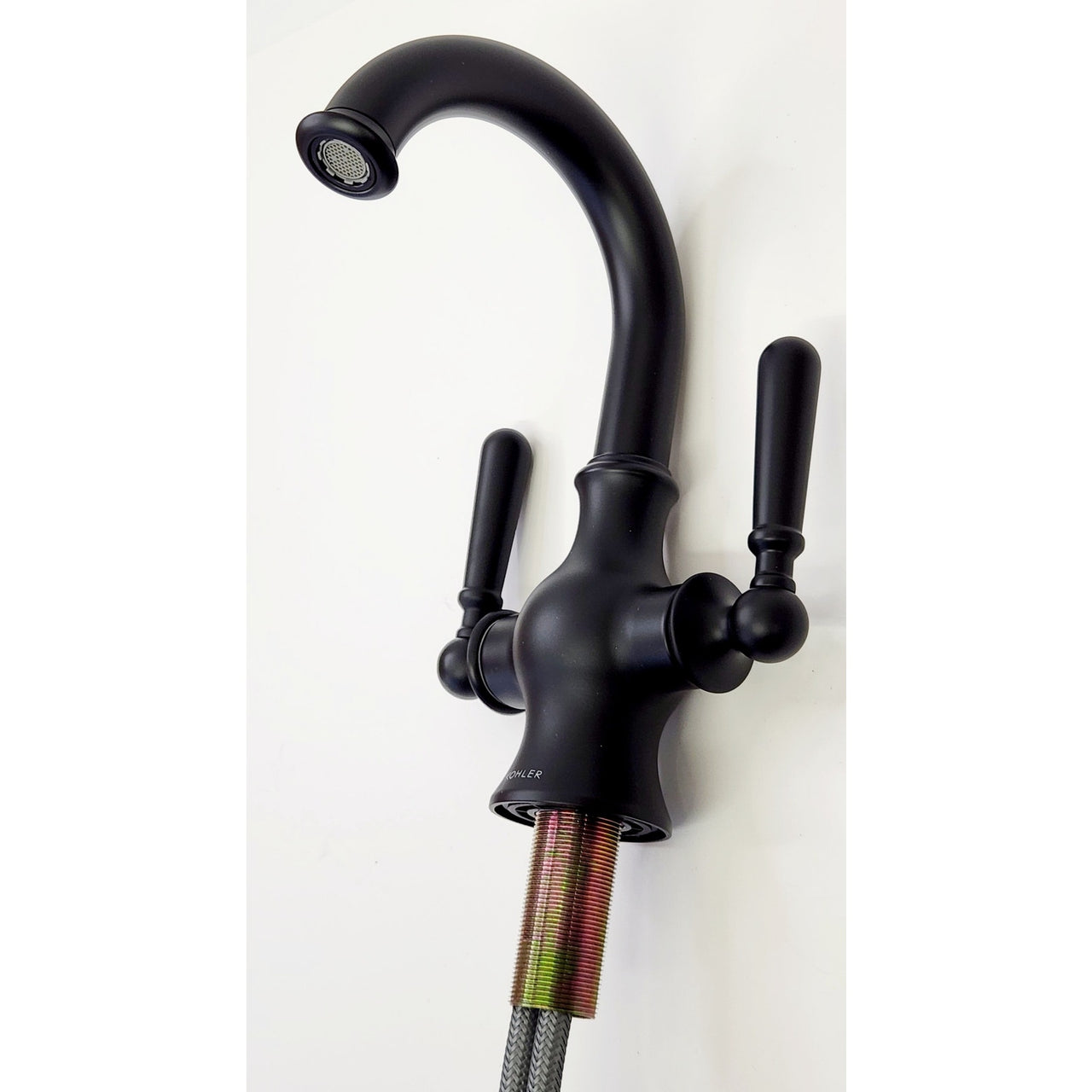 Kohler R30580-4D-BL Capilano Monoblock Centerset Bathroom Faucet - Matte Black