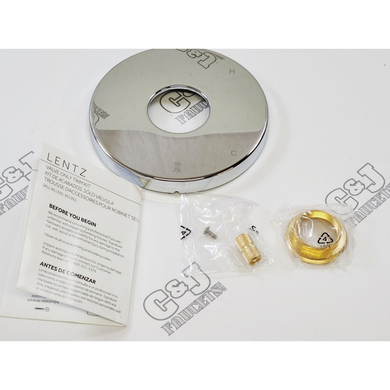 Signature Hardware SHLZ8010LHCP Lentz Pressure Balance Valve Trim Plate - Chrome