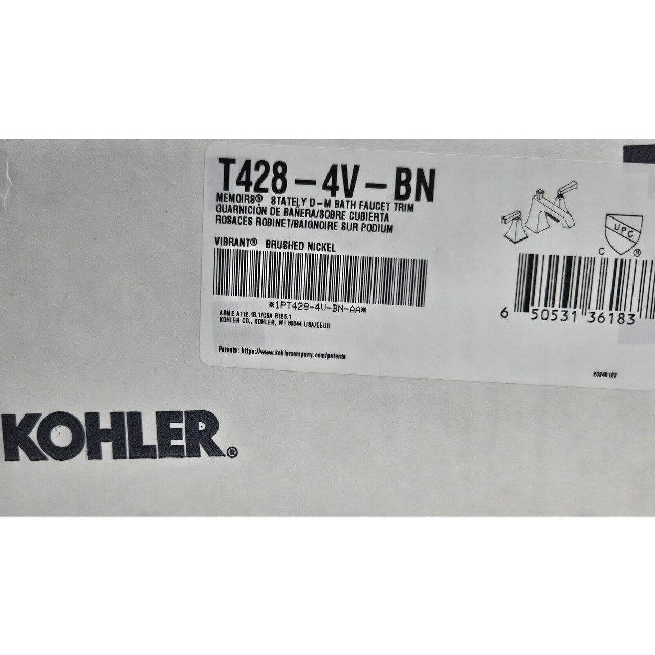 Kohler T428-4V-BN Memoirs Stately Tub Filler Trim, No Valve-Brushed Nickel *READ