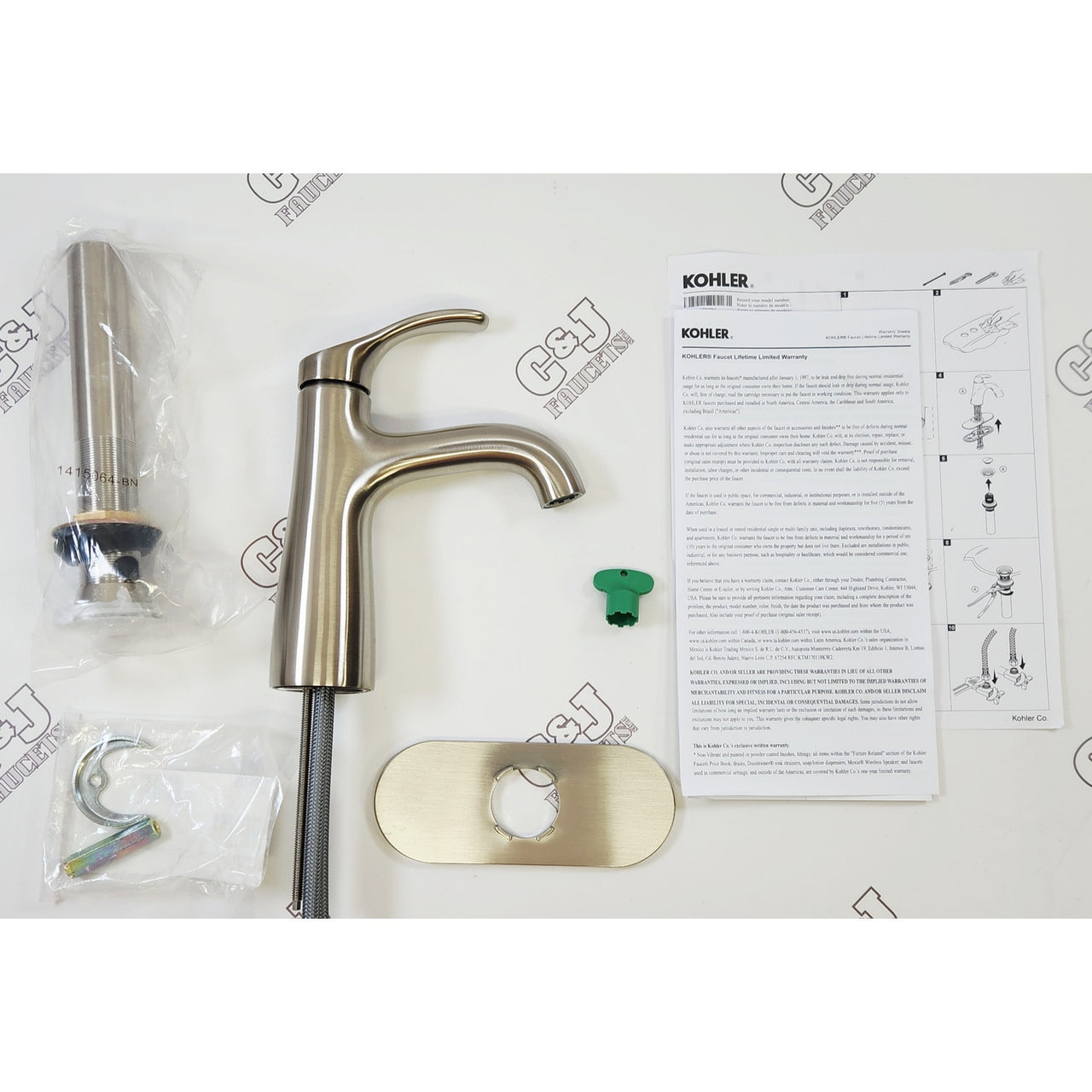 Kohler 27389-4-BN Simplice Single Hole 0.5 GPM Faucet - Vibrant Brushed Nickel
