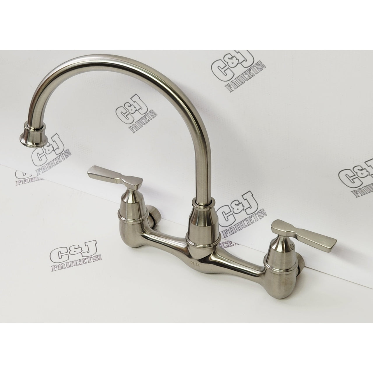 Delta 22722LF-SS Corin Wall Mounted Widespread Kitchen Faucet - Stainless READ