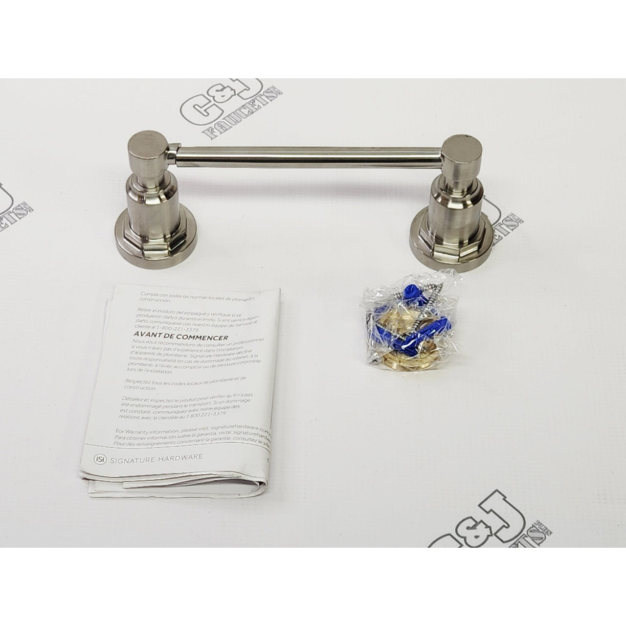Signature Hardware 447223 Greyfield Pivoting Toilet Paper Holder -Brushed Nickel