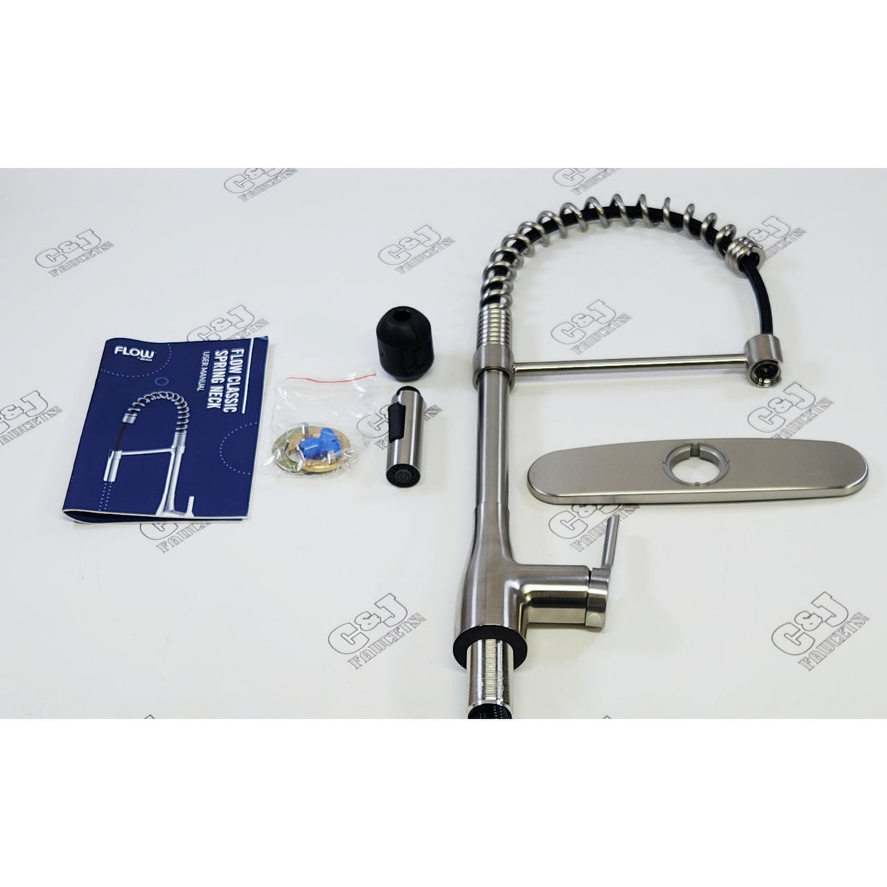 Flow ClassSpring-BN Classic Series Single Hole Kitchen Faucet - Brushed Nickel
