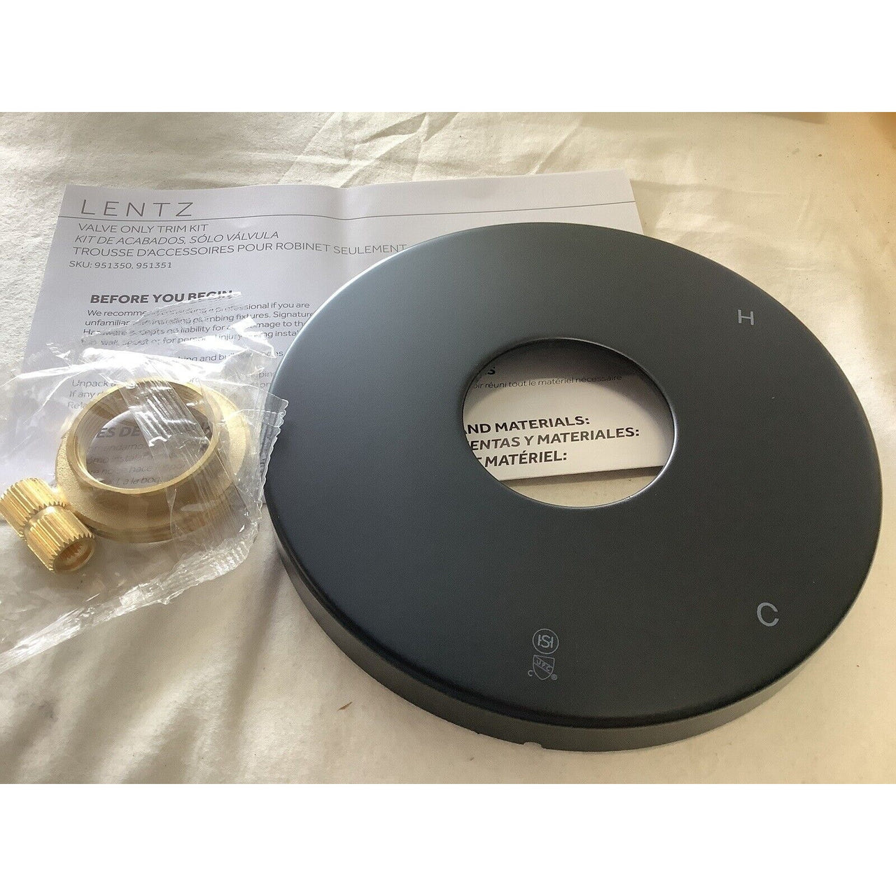 Signature Hardware SHLZ8010LHMB Lentz Press/Bal Shower Valve Trim - Matte Black