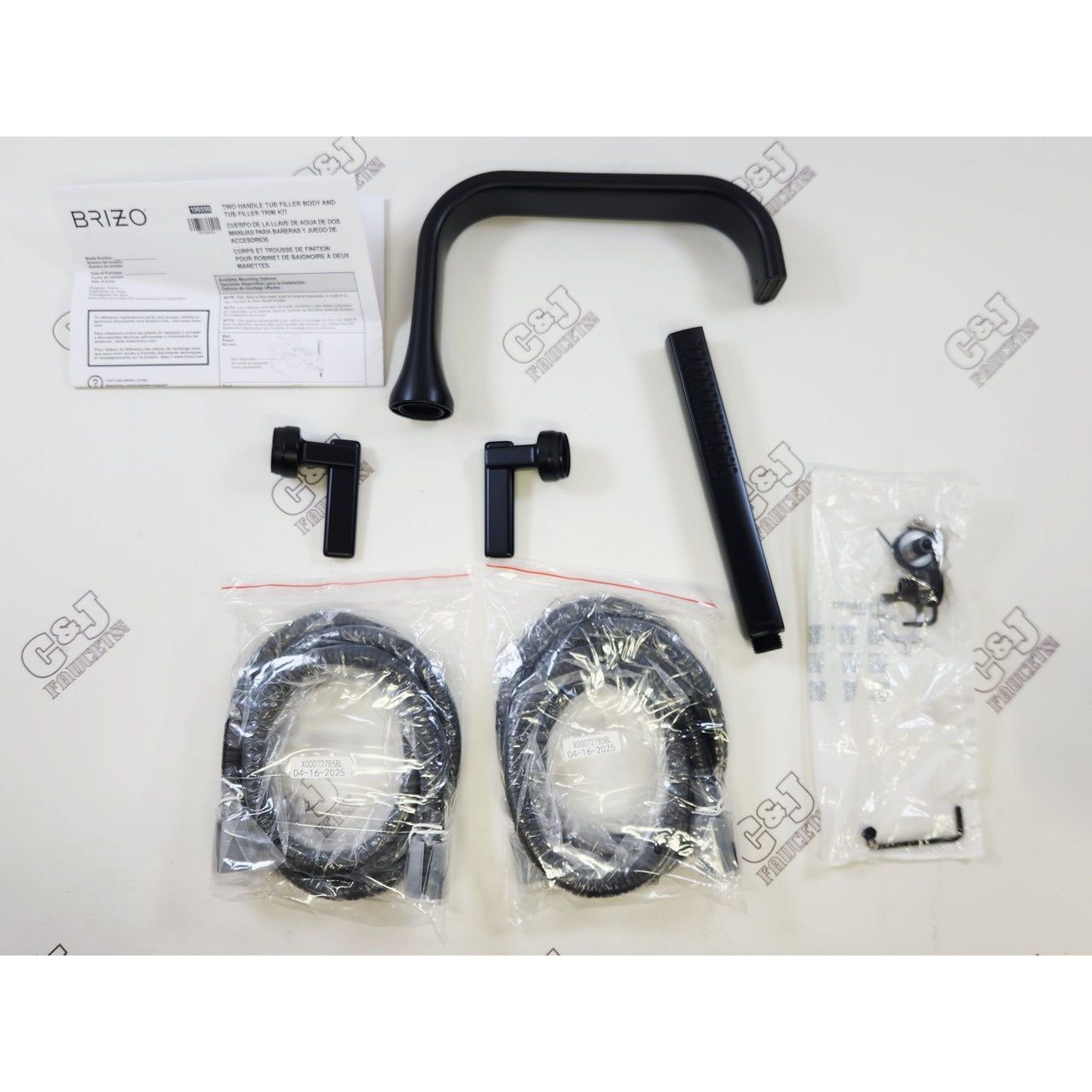 Brizo T70368-BL Allaria 1.75 GPM Tub Handshower Tub Filler Trim - Matte Black