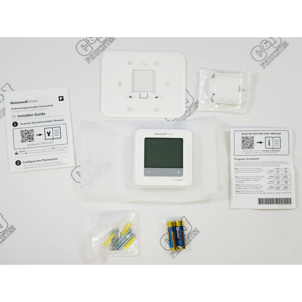 Honeywell TH6210U2001 T6 Pro Digital Programmable Thermostat - White