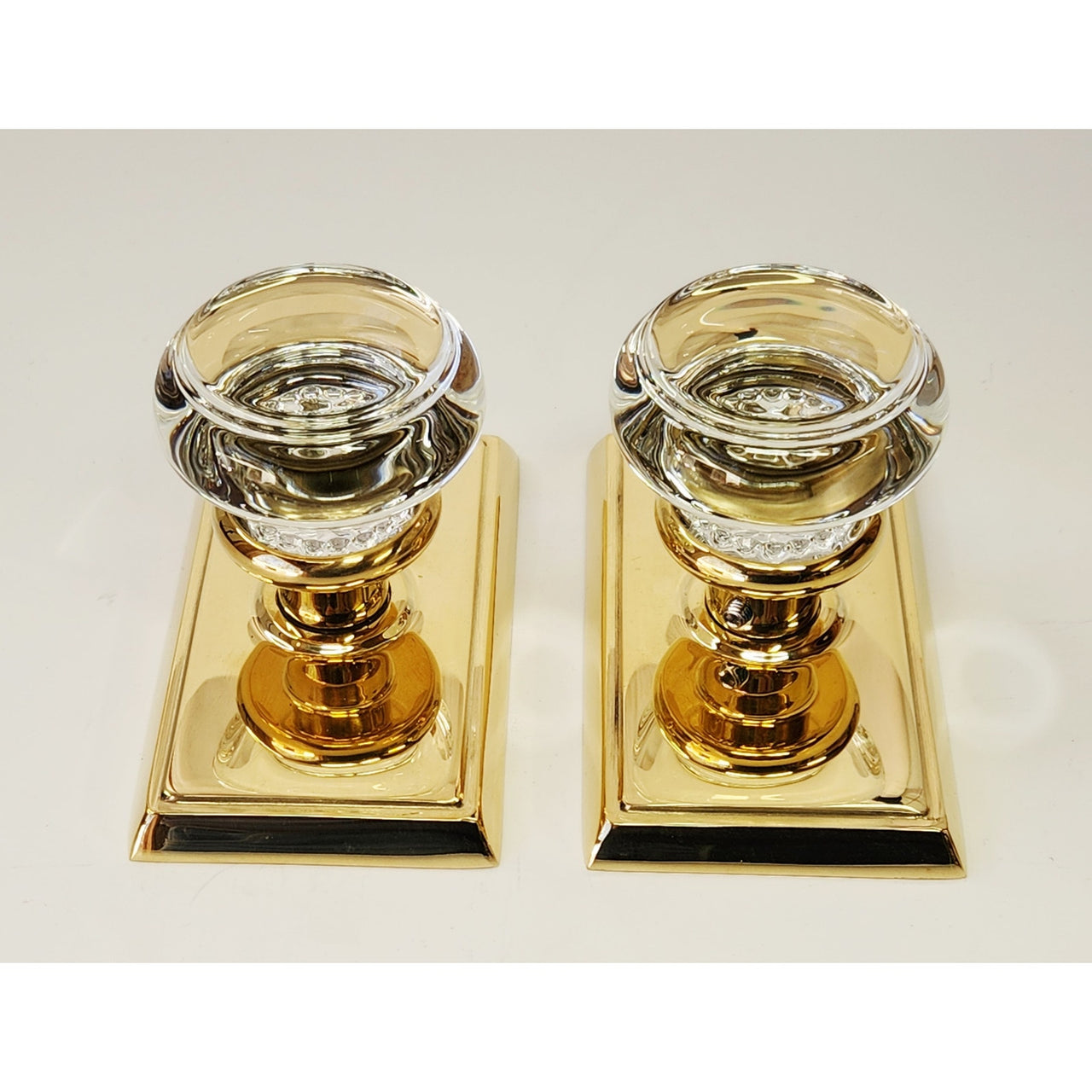 Emtek 8521GTUS3NL Georgetown Rosette Dummy Crystal Knob - Unlacquered Brass