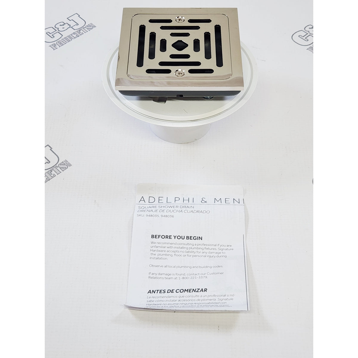 Signature Hardware 446694 Adelphi 4-1/2" Linear Shower Drain - Polished Nickel