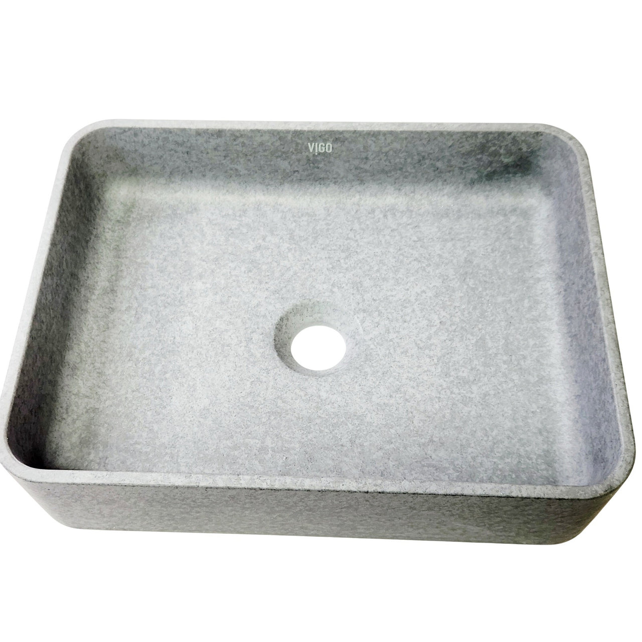 Vigo VG04064 Segovia Gothic Rectangular Concrete Vessel Bathroom Sink - Gray