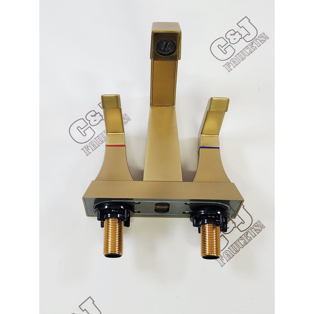 Fapully FN-0108NG 4" Centerset 2 Handle Bathroom Sink Faucet - Brushed Gold