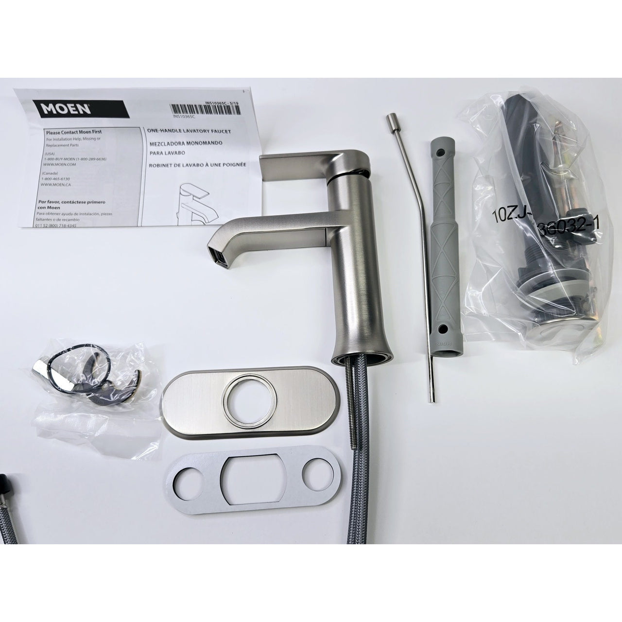 Moen WS84760SRN Genta One-Handle Bathroom Faucet - Spot Resist Brushed Nickel