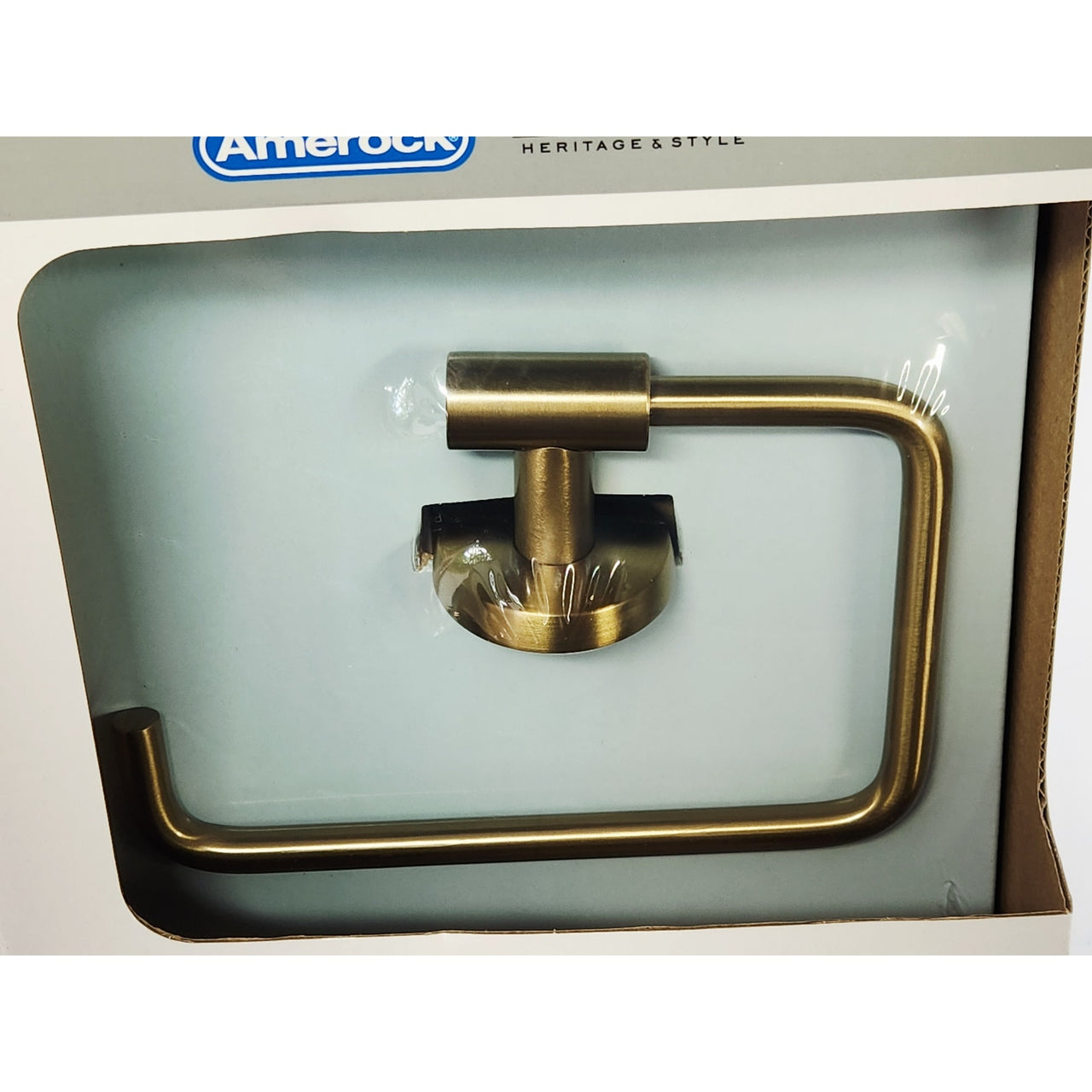 Amerock BH26541BBZ Arrondi Wall Mount Bathroom Towel Ring - Golden Champagne