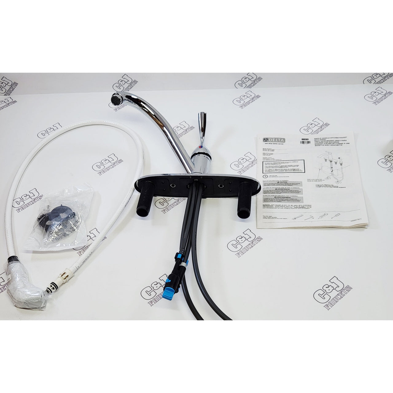 Delta 300-DST Classic Single Handle 1.8 GPM Kitchen Sink Faucet - Chrome