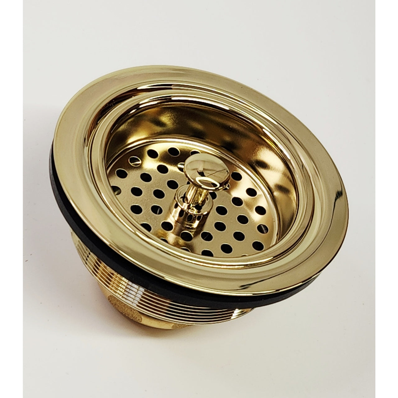 Signature Hardware 498100 3-1/2" Kitchen Sink Basket Strainer - Polished Brass