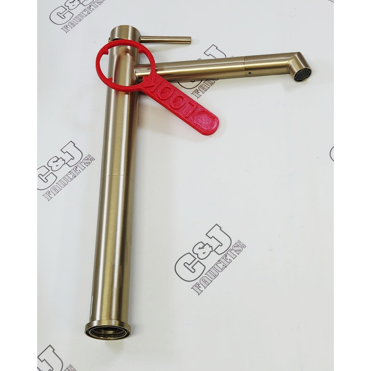 BWE A-96023H-BG Single Hole 2 GPM Bathroom Vessel Faucet - Brushed Gold READ