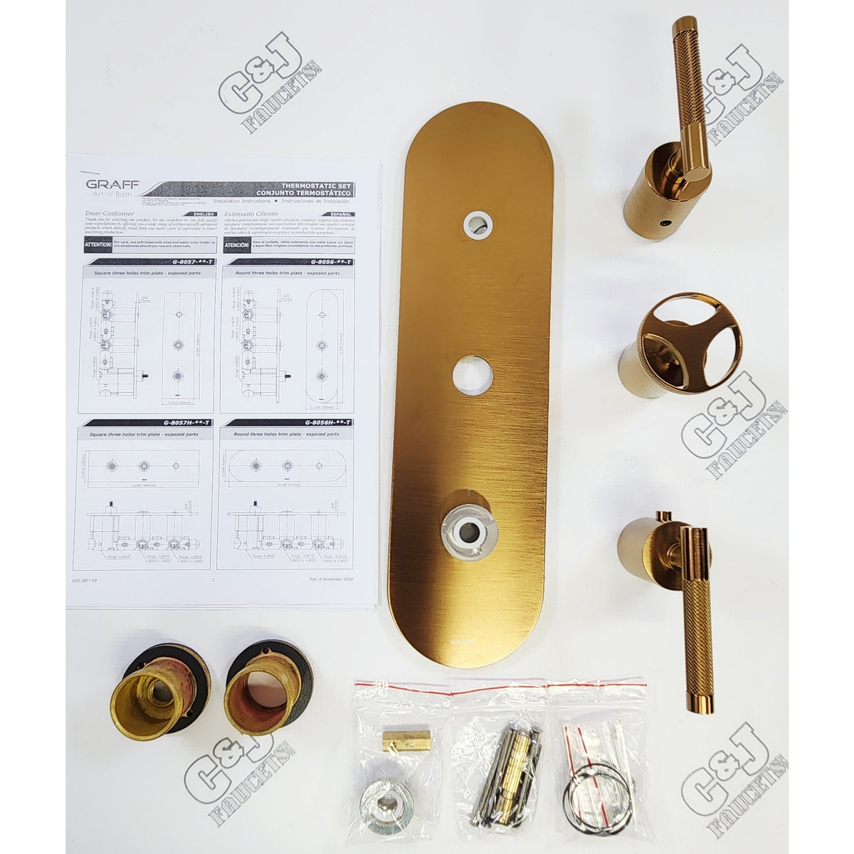 Graff G-8056-ALM57C19-WB-T Harley Thermostatic Valve Trim Only - Warm Bronze
