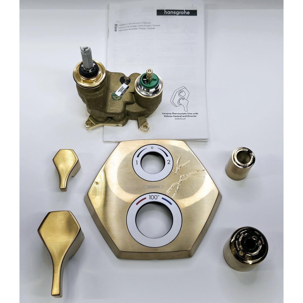 hansgrohe 04820250 Locarno Two Function Valve Trim Only - Brushed Gold *READ