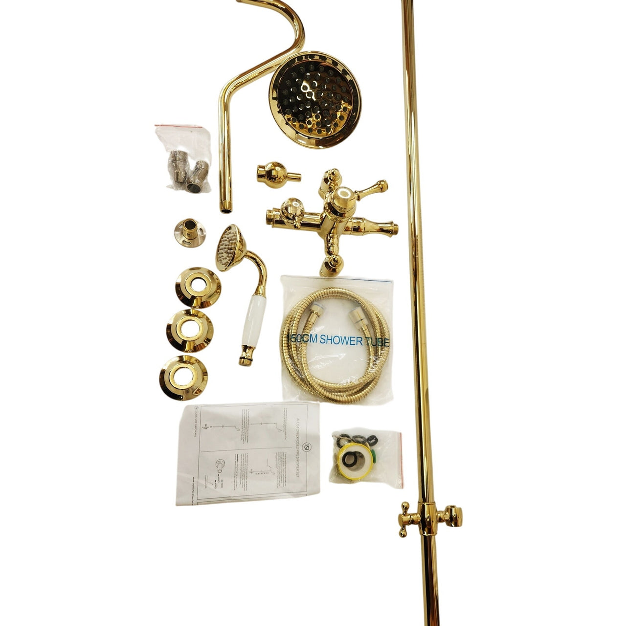 Signature Hardware 424432 Alliston Exposed Pipe Shower - Polished Brass READ