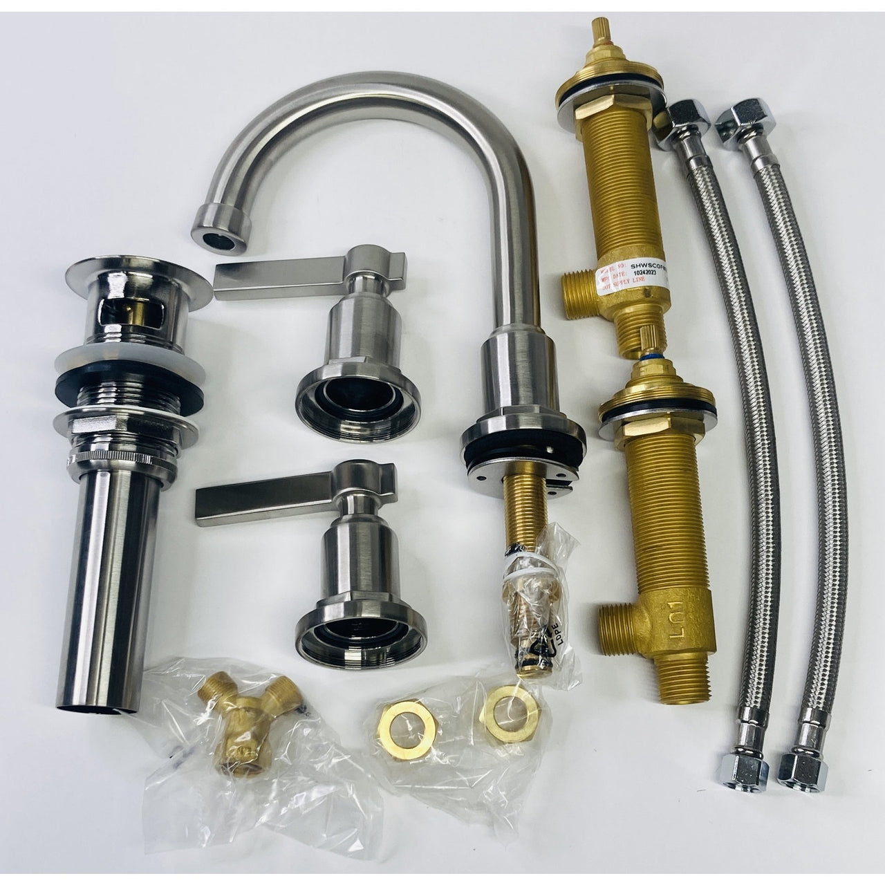 Signature Hardware 447887 Greyfield Widespread Bathroom Faucet - Brushed Nickel