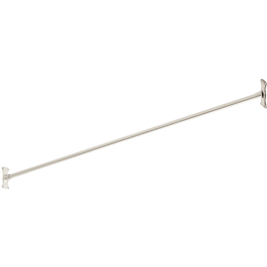 Signature Hardware 466749 72" Solid Brass Shower Rod - Brushed Nickel