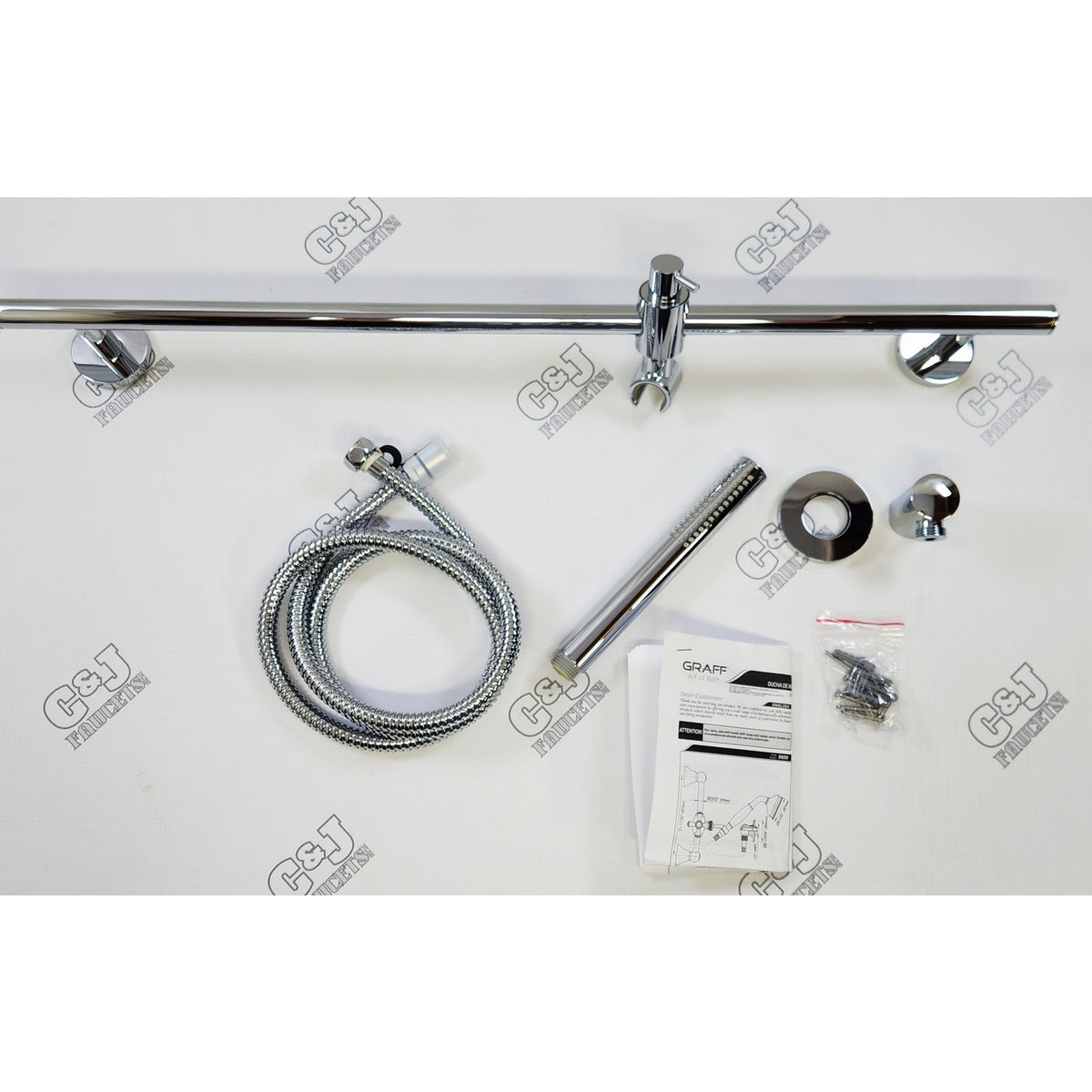 Graff G-8660-PC 1.5 GPM Hand Shower Slide Bar Set - Polished Chrome