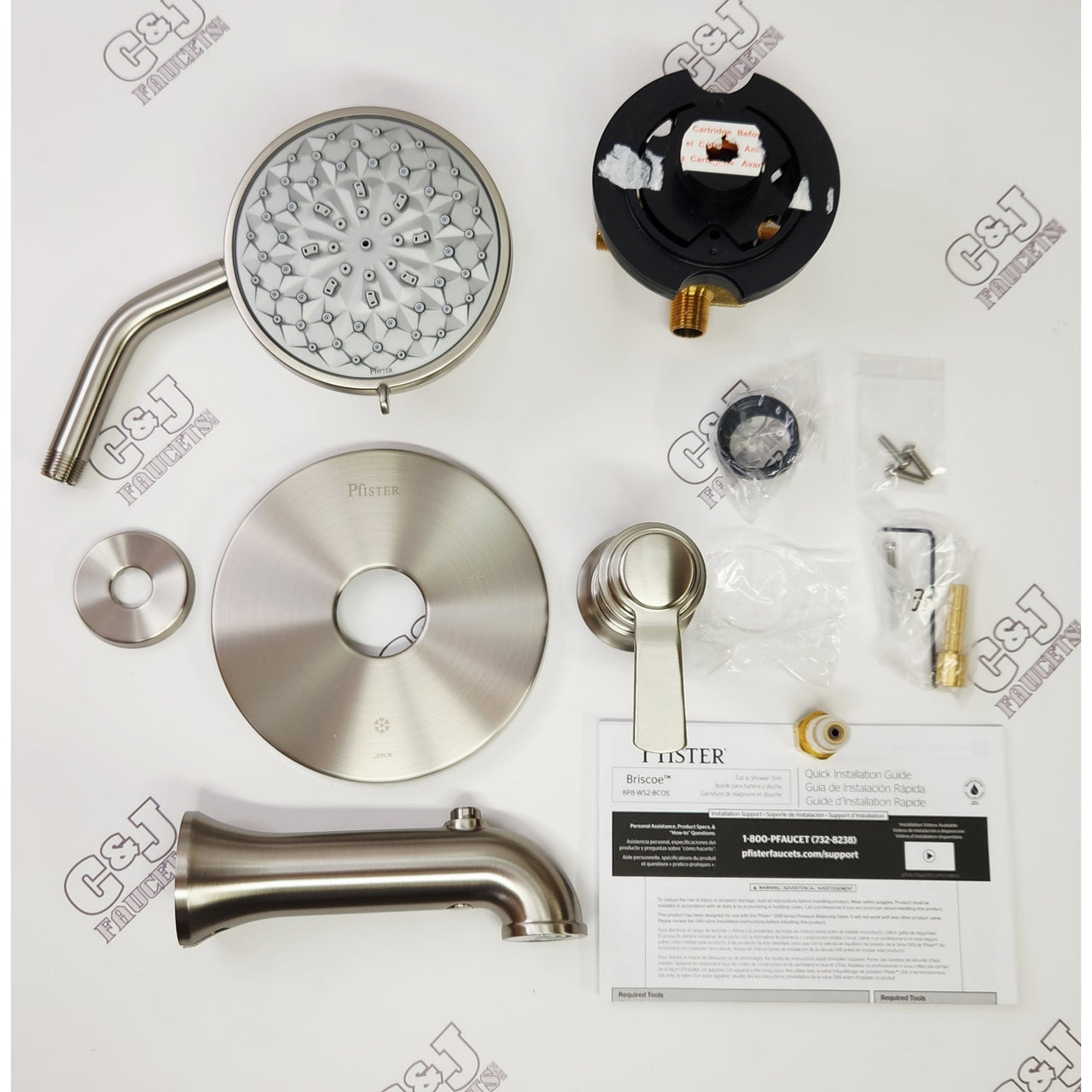 Pfister 8P8-WS2-BCOSGS Briscoe Single Handle Tub/Shower Faucet - Brushed Nickel