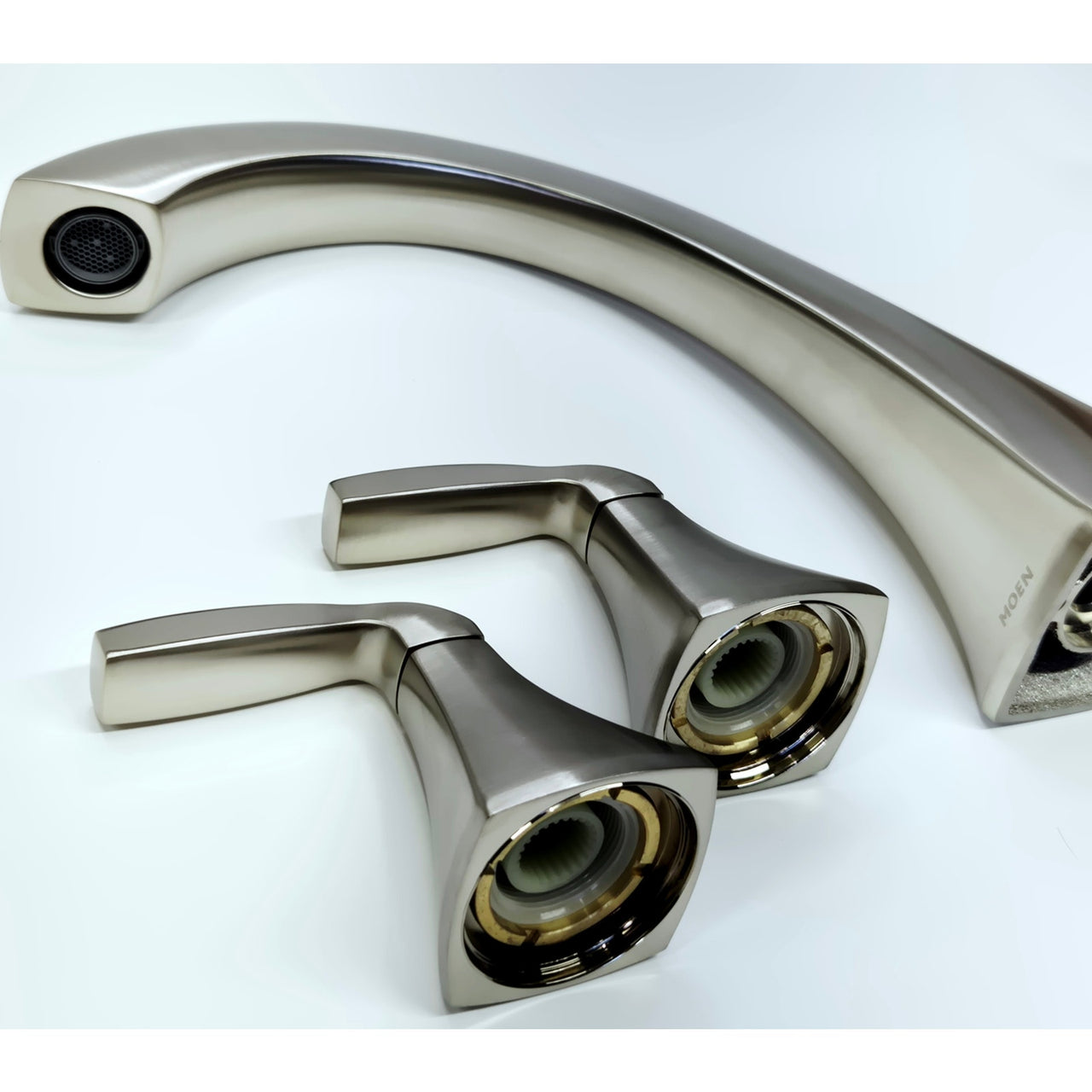 Moen T693BN Voss Deck Mounted Roman Tub Filler Trim Less Valve - Brushed Nickel