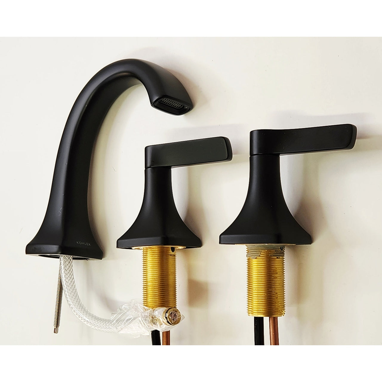 Kohler R38330-4D-BL Riverly Widespread Bathroom Sink Faucet - Matte Black READ