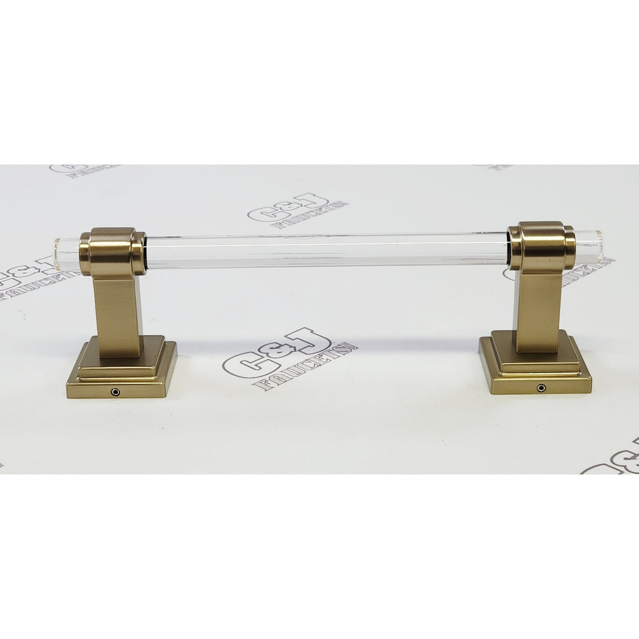 Amerock BH36065CBBZ Glacio 8" Wall Mount Towel Bar - Clear Golden Champagne READ