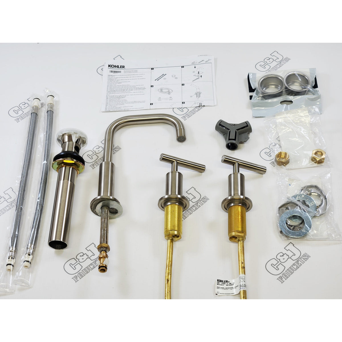 Kohler 14406-4-BN Purist Widespread Bathroom Faucet - Brushed Nickel READ
